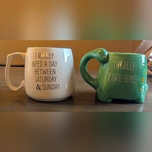 2 - 18oz Coffee/Tea Mugs #Truth & Totally Rawr-Some!